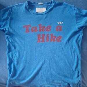 MOTHER the sinful Blue Tee with 'Take a Hike' Print